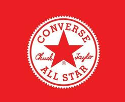 conversare tutti stella marca scarpe logo bianca simbolo design vettore illustrazione con rosso sfondo