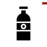 bottiglia bevanda glifo icona vettore