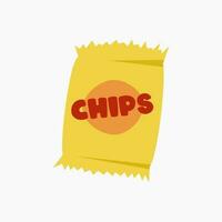 Borsa di patatine fritte clip arte vettore illustrazione per design decorazioni. cibo e bevanda tema illustrazione.