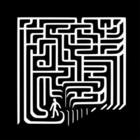 labirinti, nero e bianca vettore illustrazione