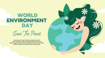 piatto design vettore mondo ambiente giorno partire verde amore terra Salva il pianeta terra