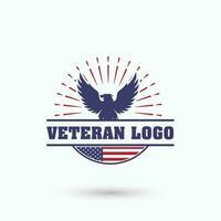 veterano americano aquila logo design vettore
