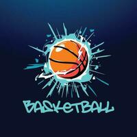 design del logo di basket vettore