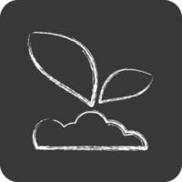 icona germoglio 2. relazionato per flora simbolo. gesso stile. semplice illustrazione. pianta. quercia. foglia. rosa vettore