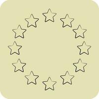 icona Unione Europea stelle. relazionato per stelle simbolo. mano disegnato stile. semplice design modificabile. semplice vettore icone
