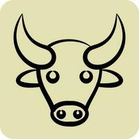 icona bufalo. relazionato per animale testa simbolo. mano disegnato stile. semplice design modificabile vettore