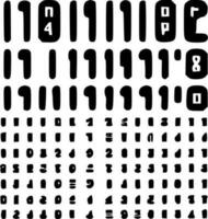 binario codice - nero e bianca isolato icona - vettore illustrazione