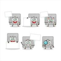 argento primo pulsante cartone animato personaggio portare informazione tavola vettore