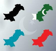 vettore illustrazione di Pakistan carta geografica su un' bianca pendenza sfondo