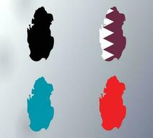 vettore illustrazione di Qatar carta geografica su un' bianca pendenza sfondo