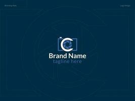 fotografia logo design con c lettera vettore