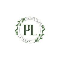 pl iniziale bellezza floreale logo modello vettore