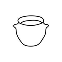pentola ceramica linea semplice creativo logo vettore