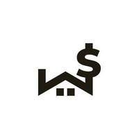 i soldi simbolo tetto forma simbolo logo vettore