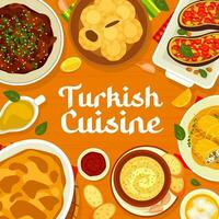Turco cucina menù copertina con vettore halal cibo