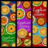 egiziano cucina ristorante pasti verticale banner vettore