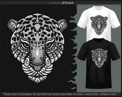 monocromatico colore leopardo testa mandala arti vettore