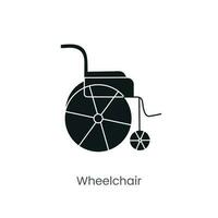 vettore icona sedia a rotelle, glifo illustrazione.