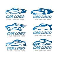 collezione logo auto in sfumatura blu vettore
