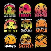 estate t camicia design fascio, Vintage ▾ estate t camicia disegno, spiaggia camicia, estate tipografia t camicia design collezione vettore