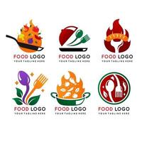 collezione di logo di cibo in design sfumato vettore