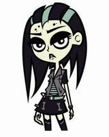 punk goth ragazza vettore