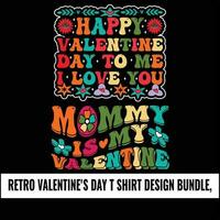 retrò San Valentino giorno t camicia design fascio, vettore