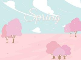 rosa albero simbolo stile e primavera sfondo. può essere Usato per il tuo opera. benvenuto primavera stagione concetto. vettore