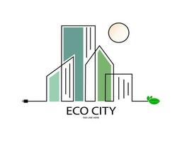 eco città naturale icona verde logo. piatto vettore illustrazione. può essere Usato per il tuo opera.