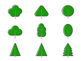 collezione di piatto alberi icona. può essere Usato per illustrare qualunque natura o salutare stile di vita argomento. vettore