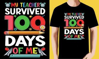 mio insegnante sopravvissuto 100 giorni di me t camicia design. vettore