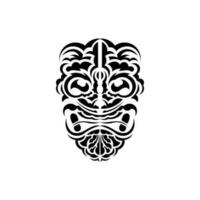 tribale maschera. nero tatuaggio nel il stile di il antico tribù. polinesiano stile. vettore isolato su bianca sfondo.