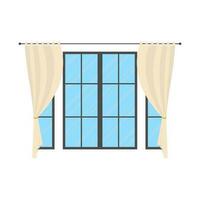 panoramico finestra con persiane. isolato cartone animato stile. vettore