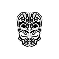tribale maschera. nero tatuaggio nel il stile di il antico tribù. polinesiano stile. vettore illustrazione isolato su bianca sfondo.