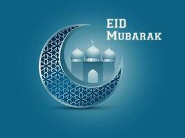 mezzaluna Luna moschea realistico eid mubarak sfondo vettore