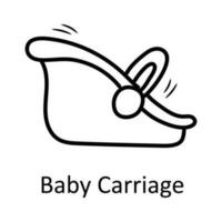 bambino carrozza vettore schema icona design illustrazione. giocattoli simbolo su bianca sfondo eps 10 file