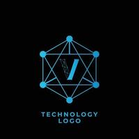 tecnologia v lettera logo vettore