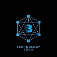 tecnologia B lettera logo vettore