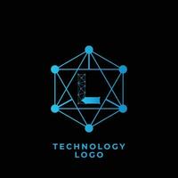 tecnologia l lettera logo vettore