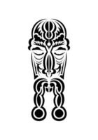 maori stile viso. nero tatuaggio modelli. piatto stile. vettore illustrazione.