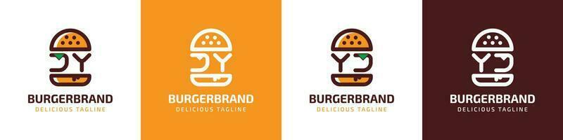 lettera jy e yj hamburger logo, adatto per qualunque attività commerciale relazionato per hamburger con jy o yj iniziali. vettore