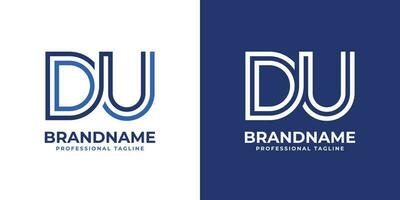 lettera du linea monogramma logo, adatto per qualunque attività commerciale con du o ud iniziali. vettore