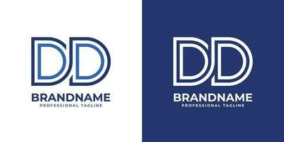 lettera dd linea monogramma logo, adatto per qualunque attività commerciale con d o dd iniziali. vettore