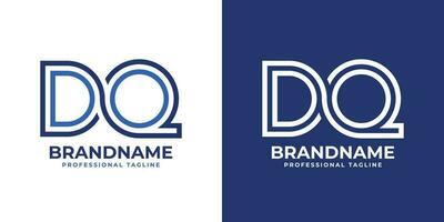 lettera dq linea monogramma logo, adatto per qualunque attività commerciale con dq o qd iniziali. vettore