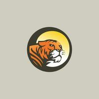 Sumatra tigre logo design con metà corpo nel un' cerchio vettore