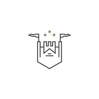 lusso Vintage ▾ icona castello e palazzo logo design vettore idee con schema, moderno e minimalista stili. elegante reale castello logo attività commerciale vettore design modello isolato