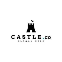 reattivo piatto castello icona logo design vettore concetto con moderno, elegante e pulito stili. silhouette castello logo attività commerciale vettore design modello