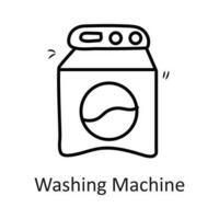 lavaggio macchina vettore schema icona design illustrazione. domestico simbolo su bianca sfondo eps 10 file