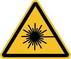 laser rischio icona su bianca sfondo. laser simbolo. laser radiazione rischio sicurezza Pericolo avvertimento. piatto stile. vettore