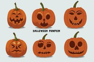 mano disegnato design Halloween zucca grande impostato collezione vettore